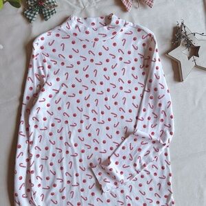 Vintage Holiday candy cane Christmas turtleneck
